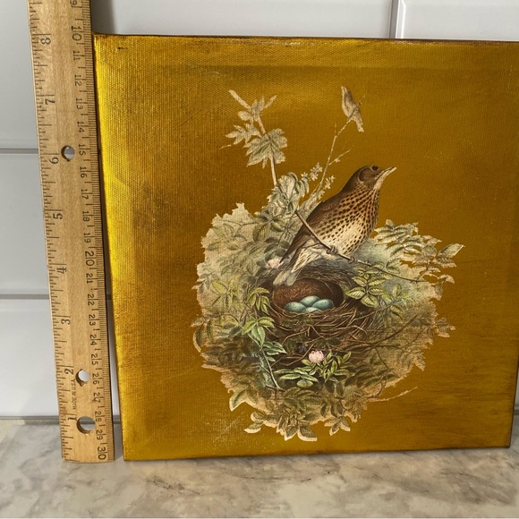 Vintage-Inspired Spotted Songbird Wall Art with Nest - Picture 10 of 10